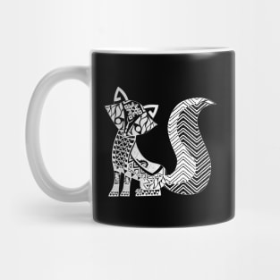 cute fox in animal pattern vector wallpaper in totonac design Mug